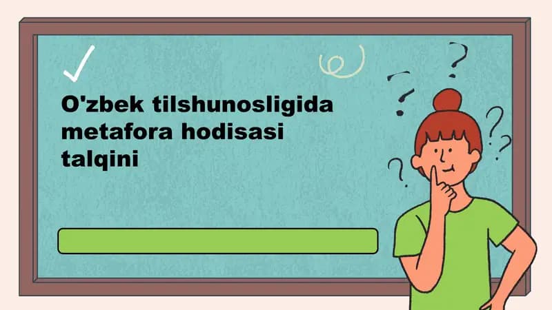 O'zbek tilshunosligida metafora hodisasi talqini
