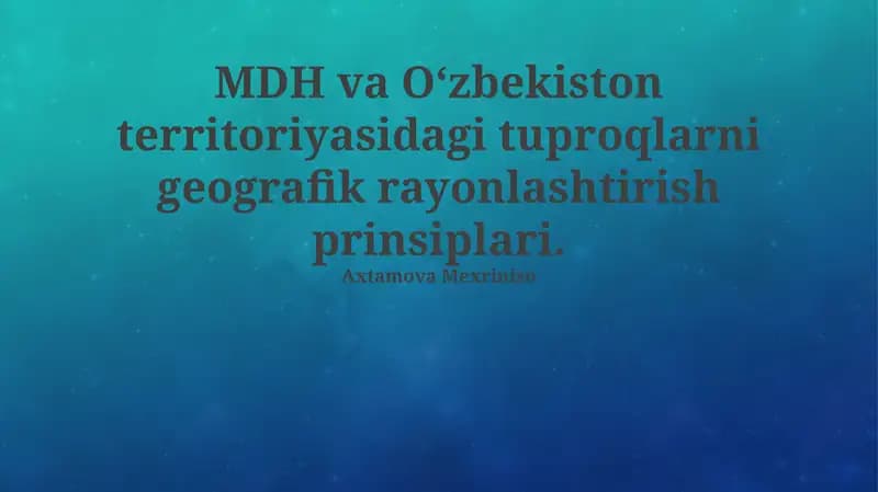 O'zbekiston tuproqlari