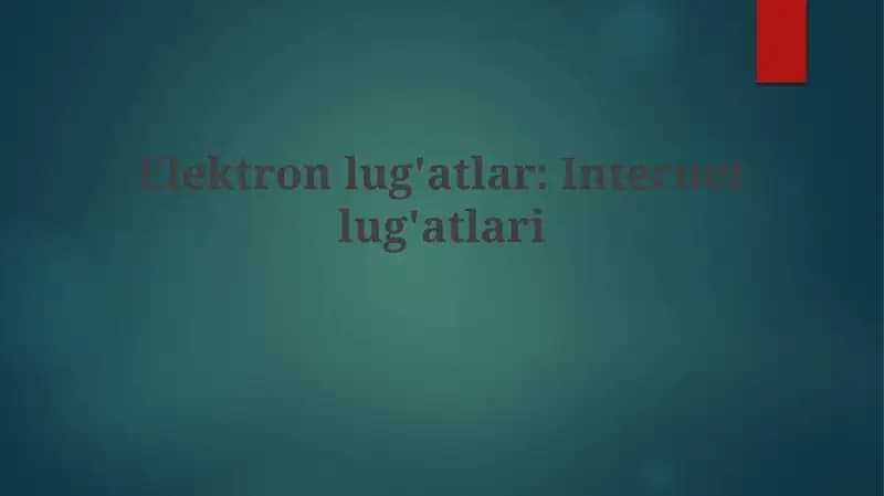 Elektronlug'atlar: Internetlug'atlari