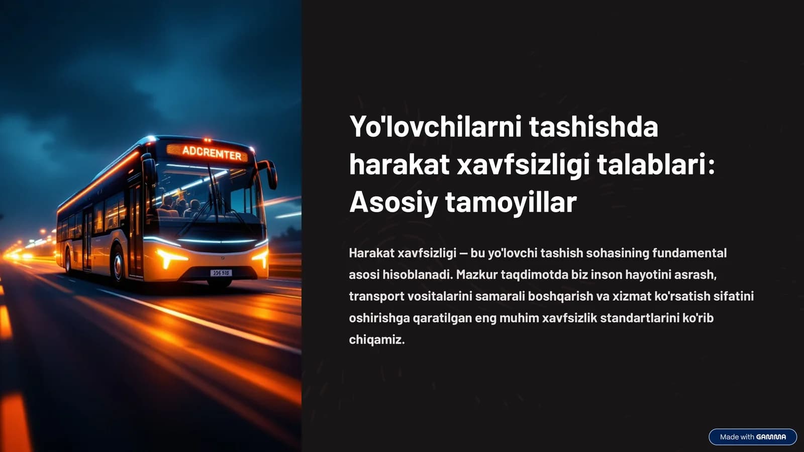 Harakat xavfsizligi talablari: Asosiy tamoyillar