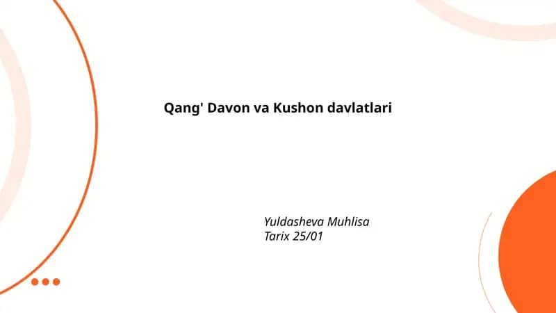 Qang' Davon va Kushon davlatlari