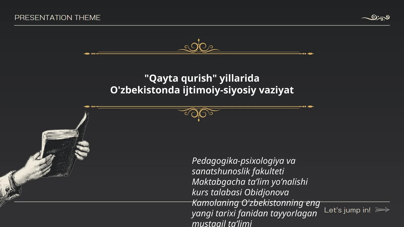 O'zbekistonning Eng Yangi Tarixi Fanidan Tayyorlagan Mustaqil Taʼlim