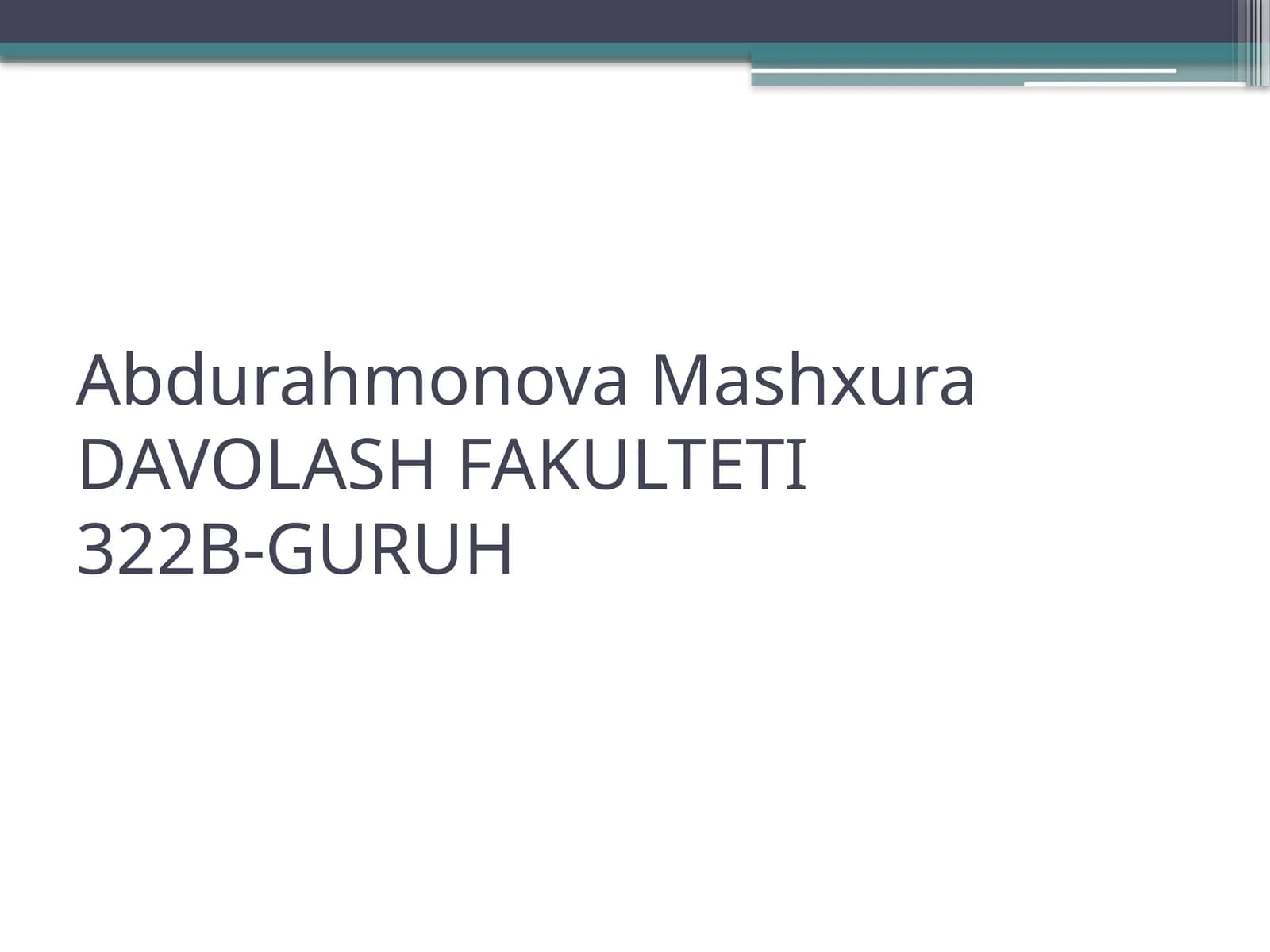 OVQATLANISHNING ADEKVATLIGINI TEKSHRISH VA BAHOLASH