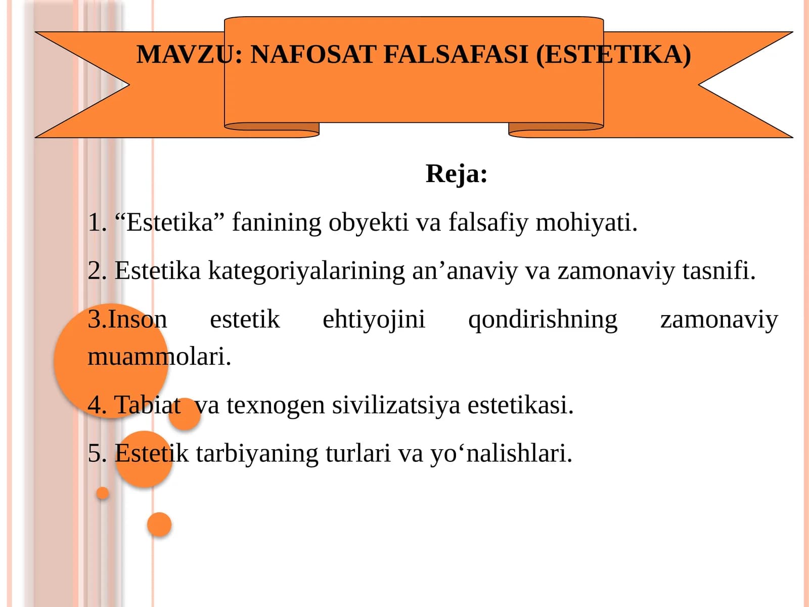 NAFOSAT FALSAFASI (ESTETIKA)