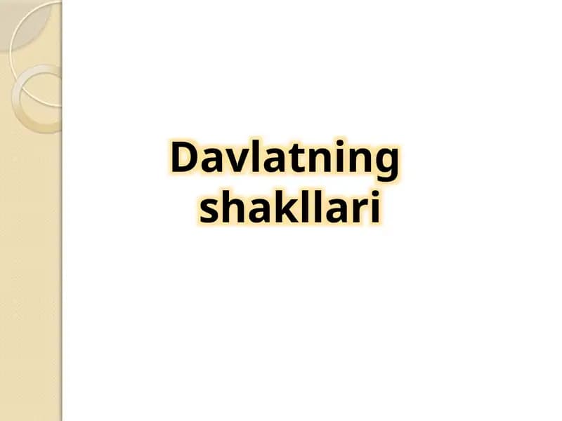 Davlatning shakllari