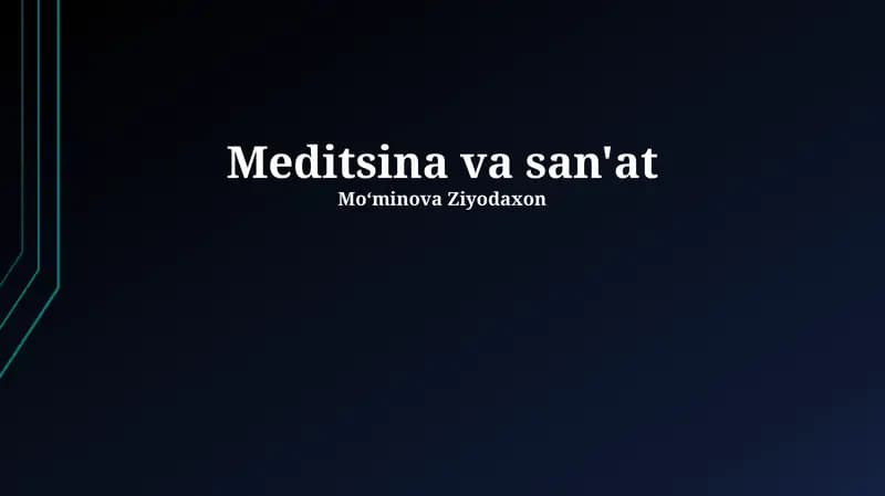 San'at va tibbiyot: tarix va rivojlanish