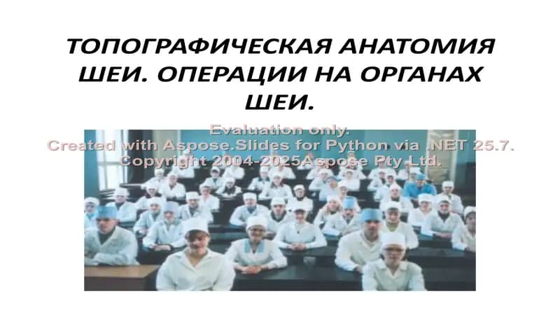 Топографическая анатомия шеи. Операции на органах шеи