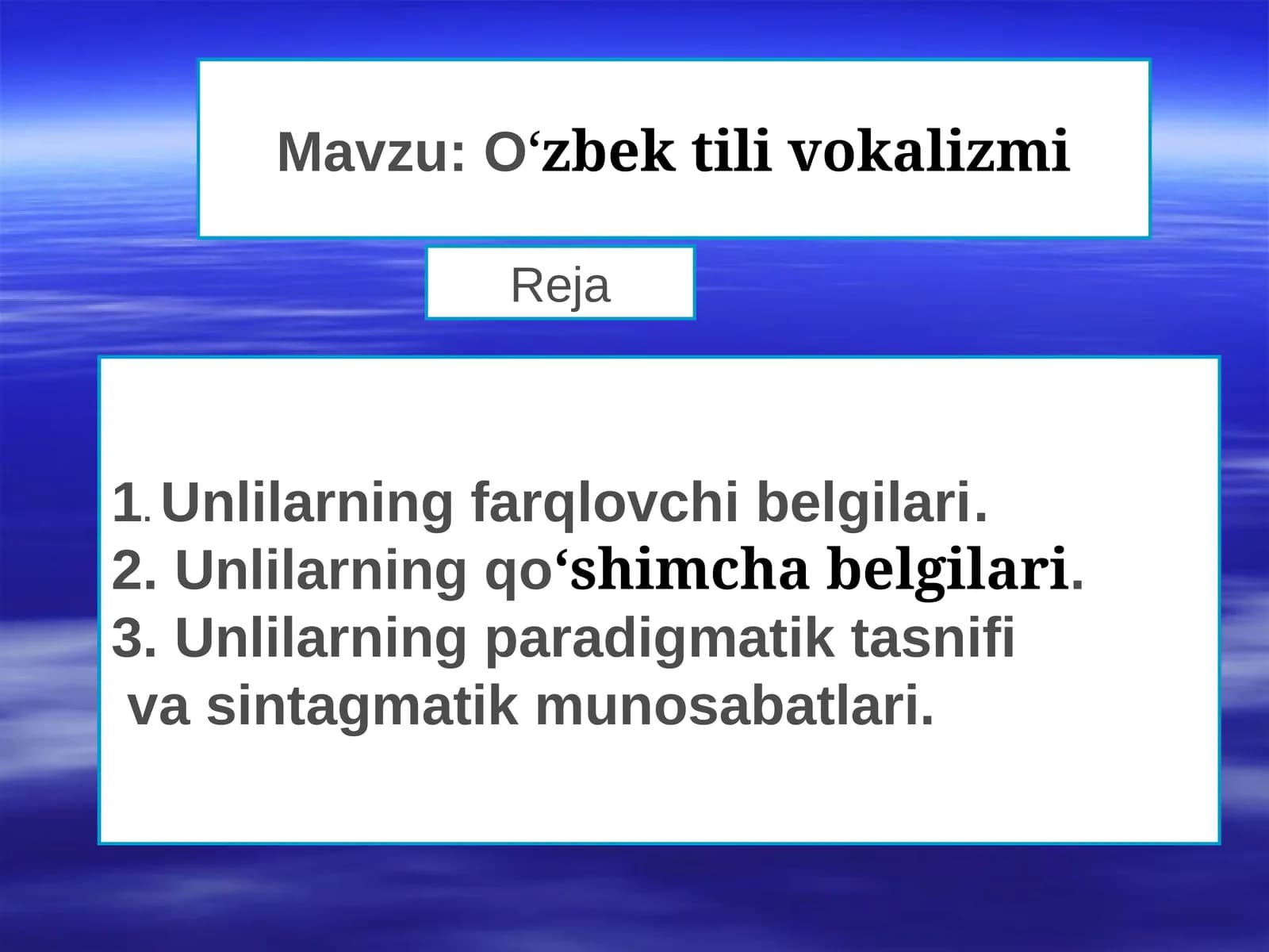 Oʻzbek tili vokalizmi