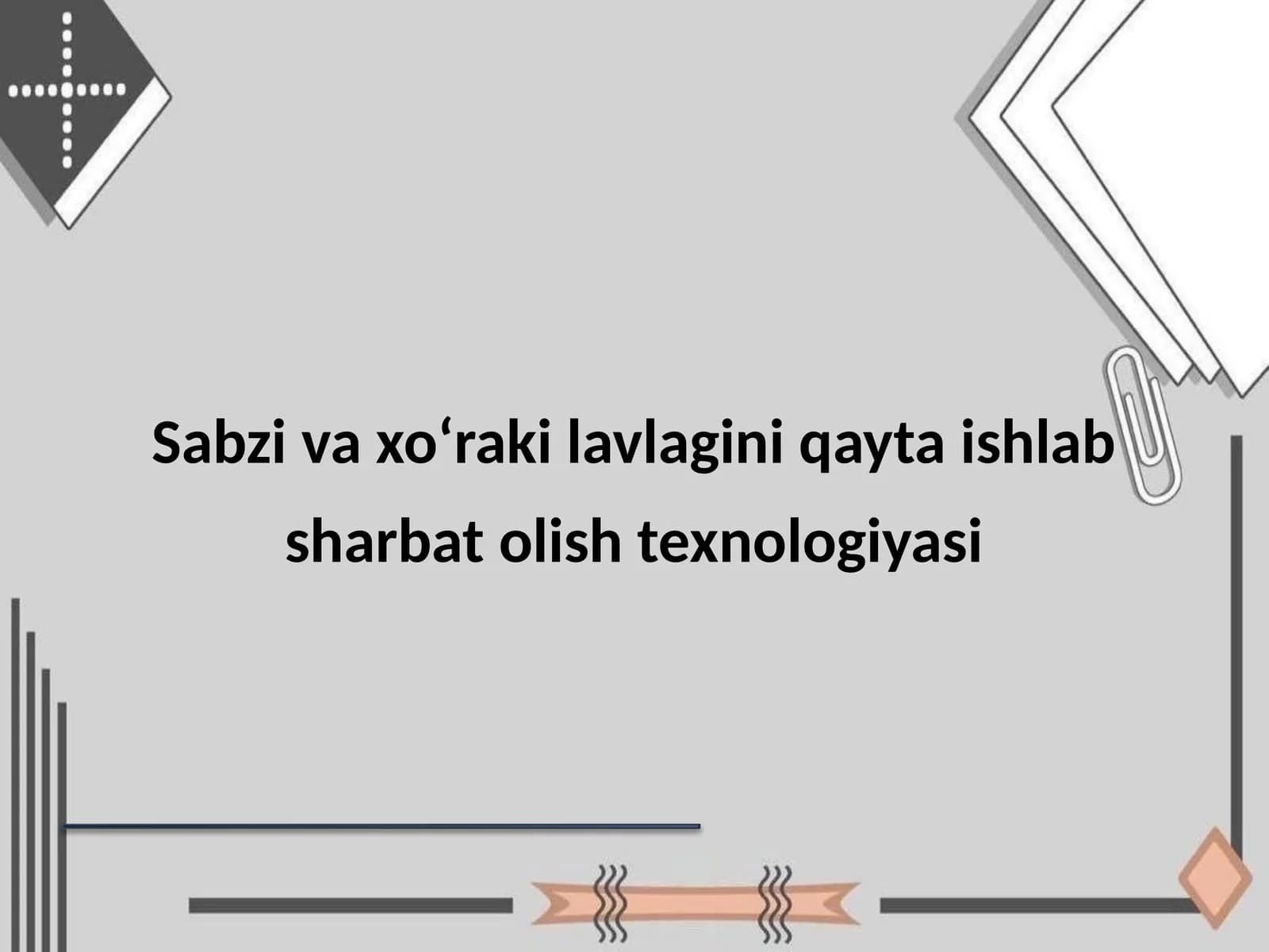 Sabzi va xoʻraki lavlagini qayta ishlab sharbat olish texnologiyasi