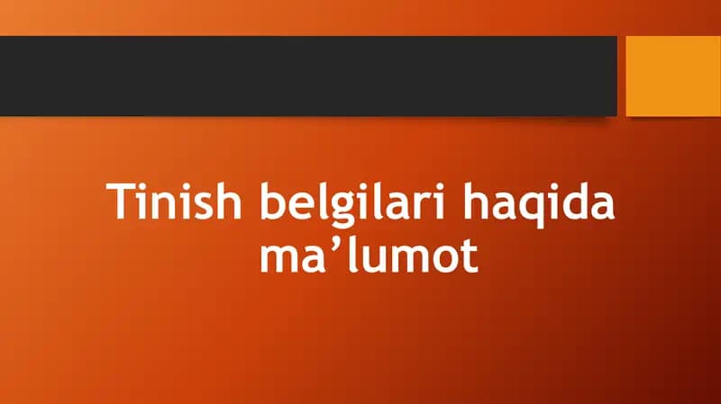 Tinish belgilari haqida ma’lumot