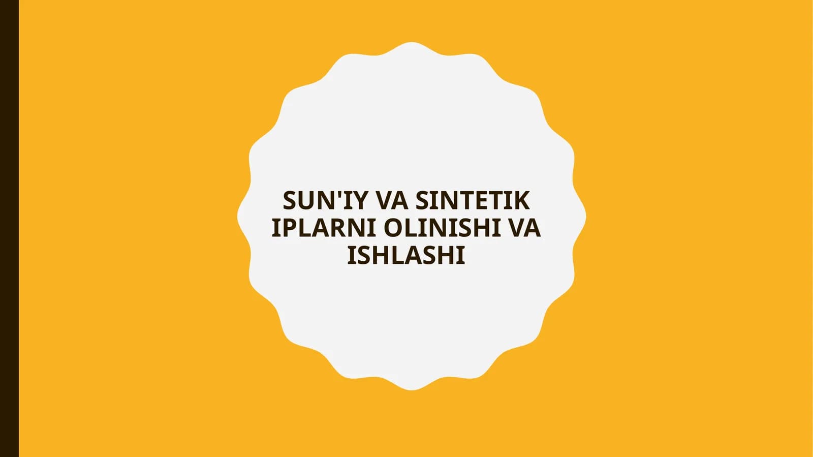SUN'IY VA SINTETIK IPLARNI OLINISHI VA ISHLASHI