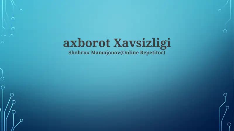 axborot Xavsizligi