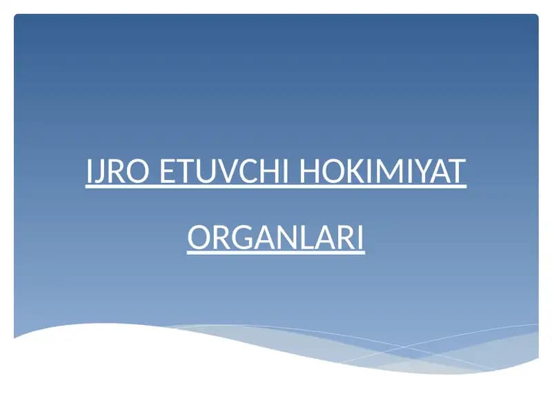IJRO ETUVCHI HOKIMIYAT ORGANLARI