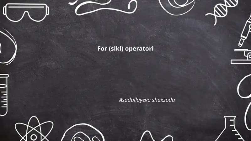 For (sikl) operatori
