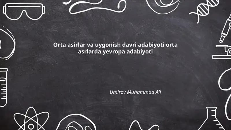 Orta asirlar va uygonish davri adabiyoti