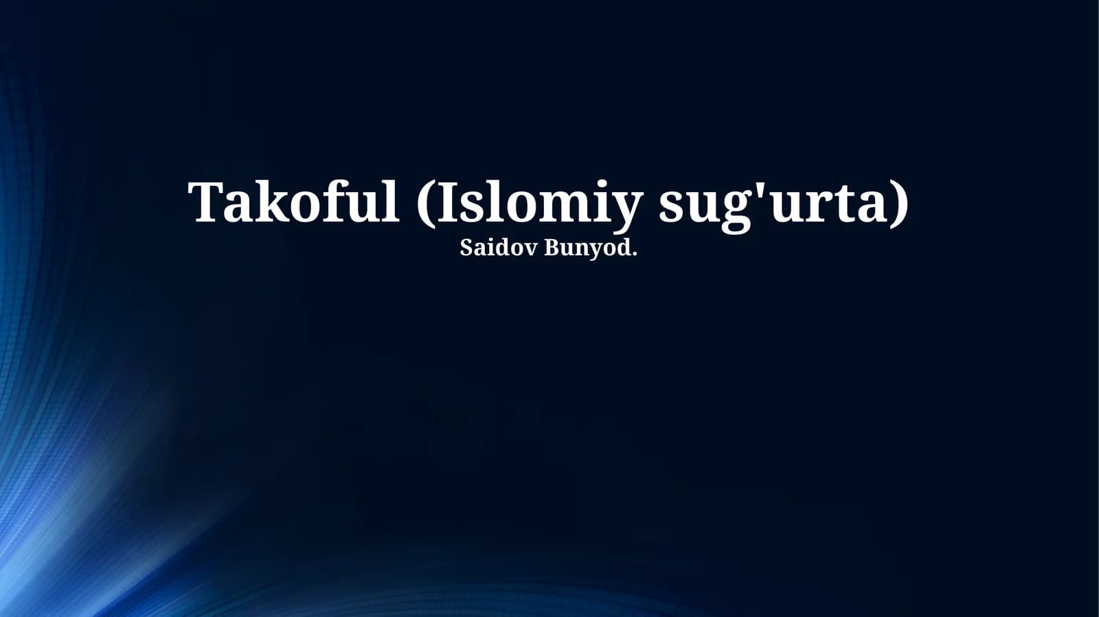 Takoful (Islomiy sug'urta)