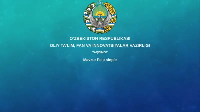 O'tgan oddiy zamon (Past Simple)