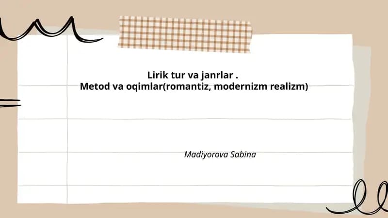 Lirik tur va janrlar
