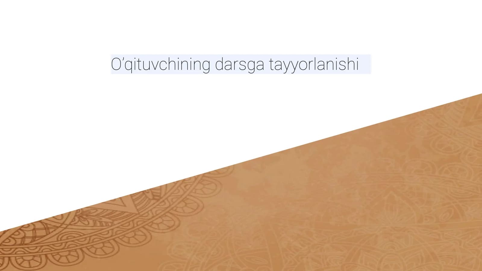 O’qituvchining darsga tayyorlanishi. pedagogika