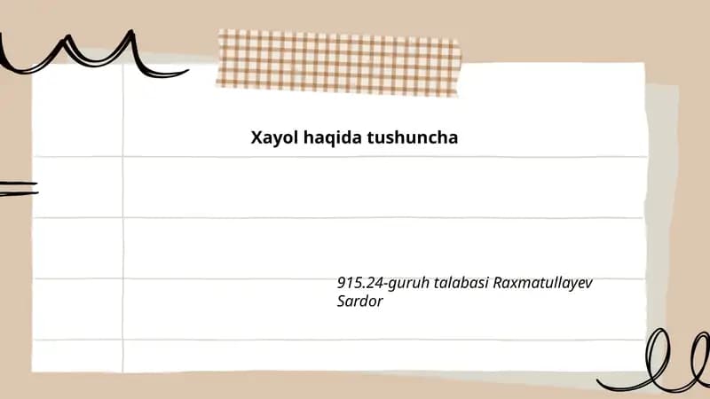 Xayol va Onglik