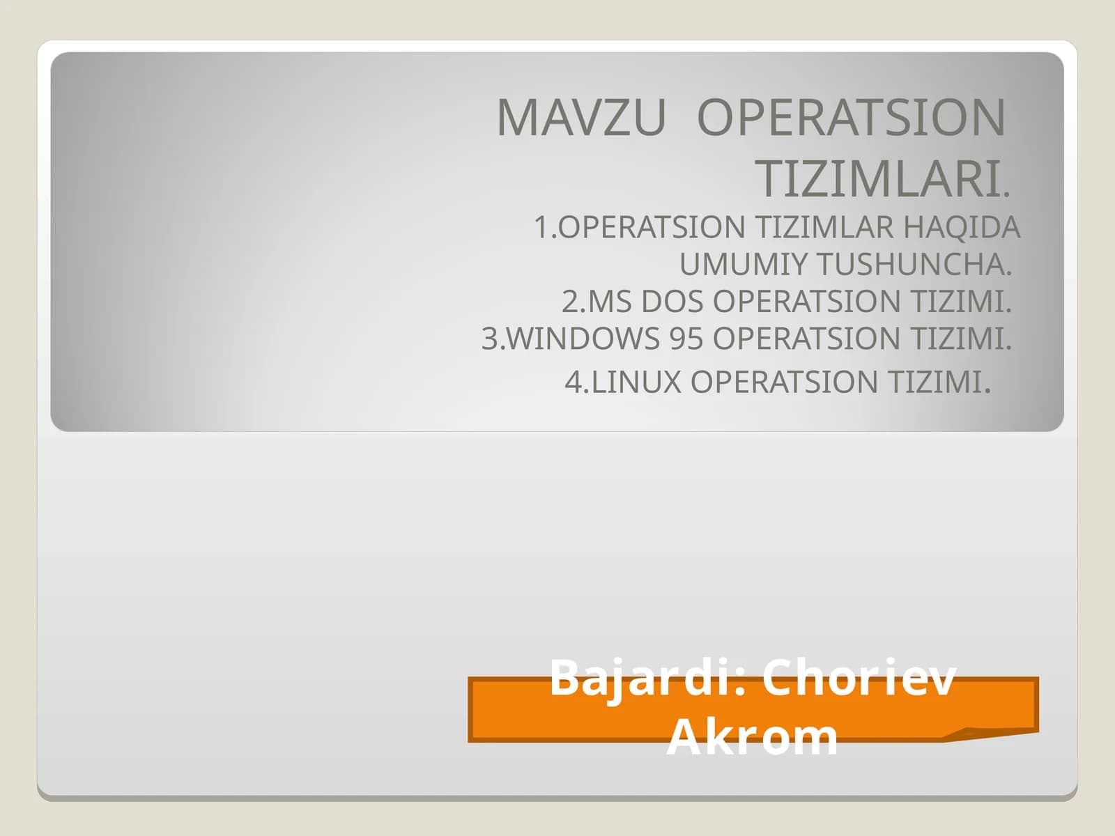 Operatsion tizimlari