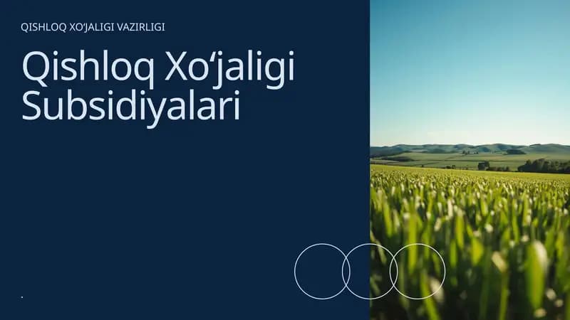 Qishloq Xo‘jaligi Subsidiyalari