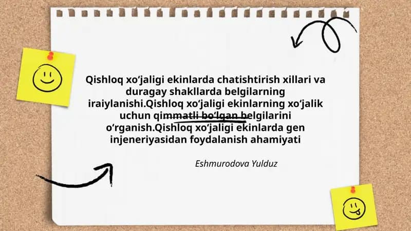 Qishloq xoʻjaligi ekinlarda gen injeneriyasidan foydalanish ahamiyati