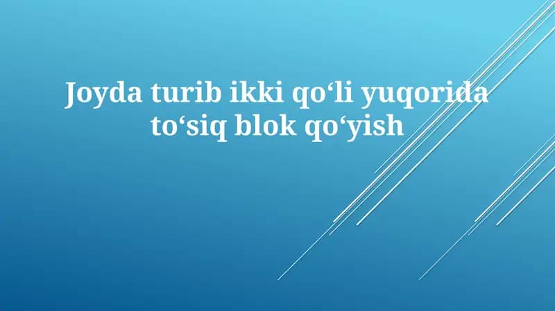 Joydaturibikkiqoʻliyuqoridatoʻsiqblokqoʻyish