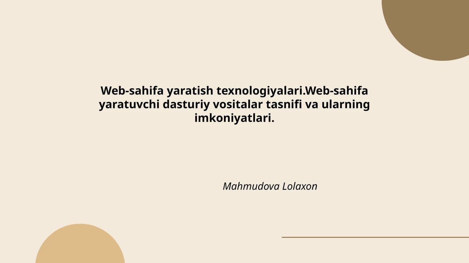 HTML asoslari