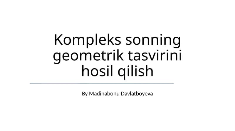 Kompleks sonning geometrik tasviri