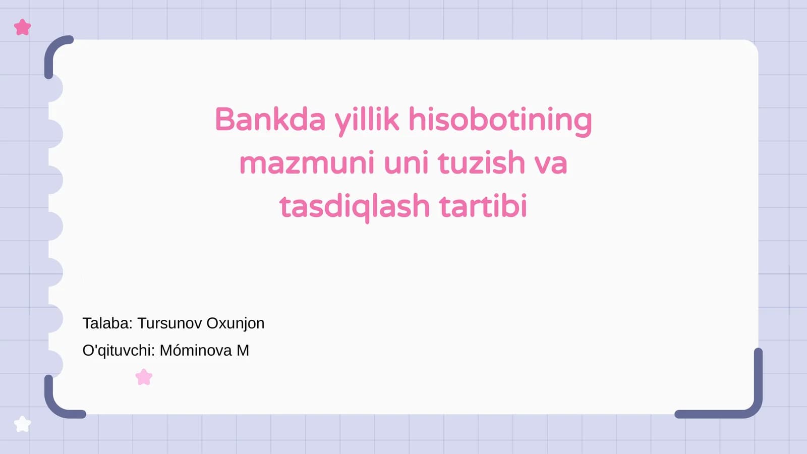 Bankning Yillik Hisobotining Tuzilishi