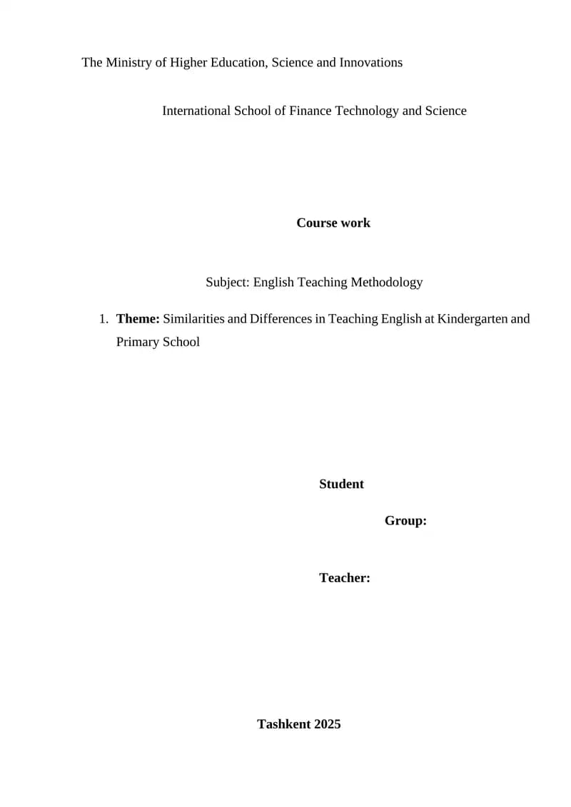 English Teaching Methodology Course