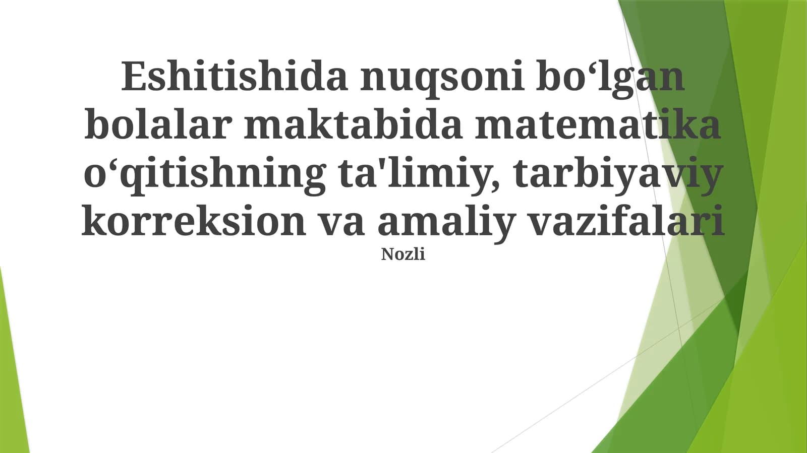 Maktabda matematika oʻqitish