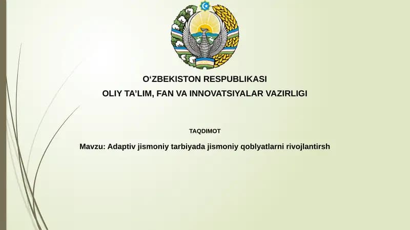 Moslashuvchan jismoniy tarbiya: Ta'rif va ahamiyat