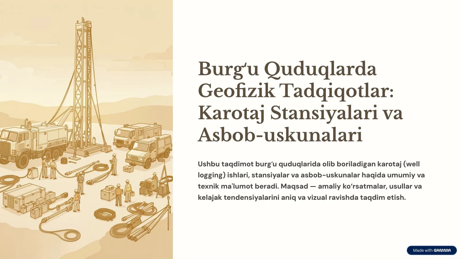 Burgʻu Quduqlarda Geofizik Tadqiqotlar Karotaj Stansiyalari va Asbob-uskunalari