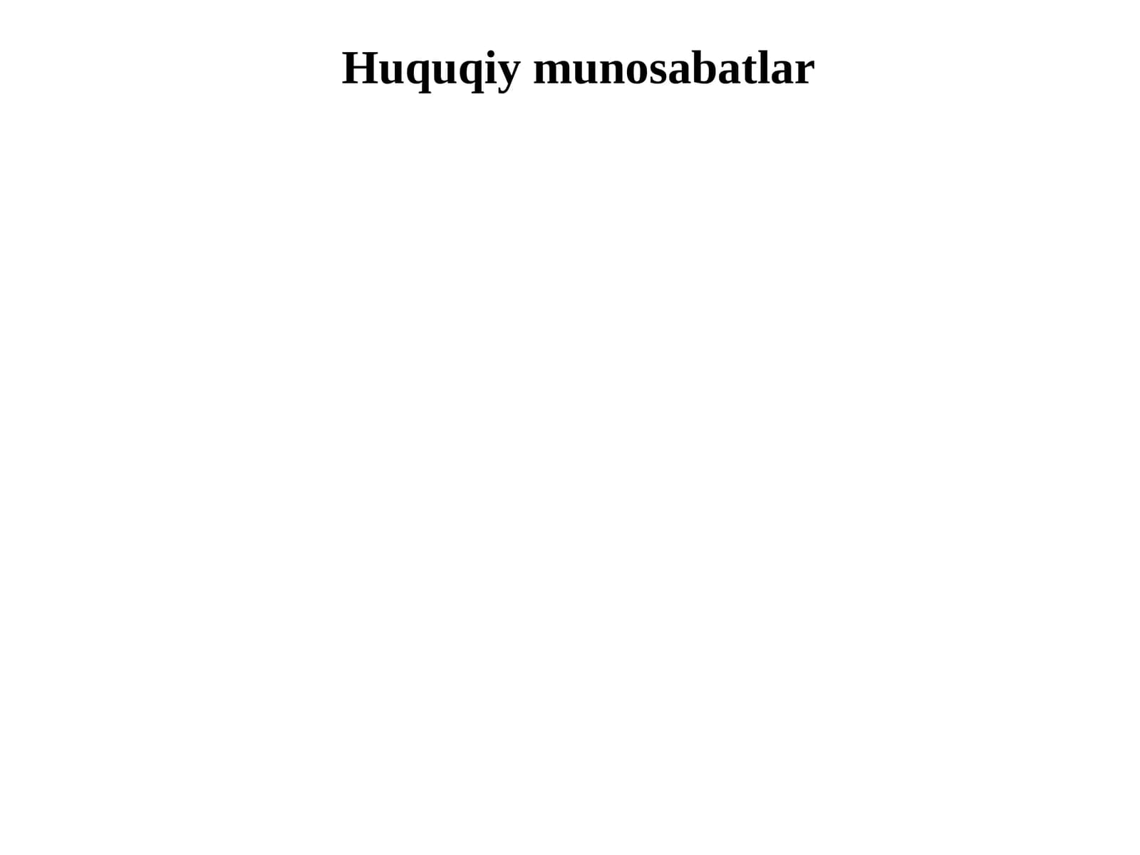 Huquqiymunosabatlar