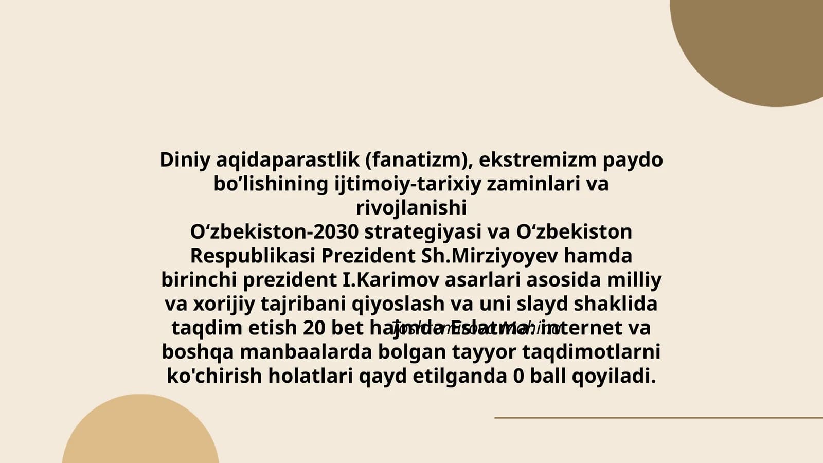 Diniy aqidaparastlik (fanatizm), ekstremizm paydo bo’lishining ijtimoiy-tarixiy zaminlari va rivojlanishi