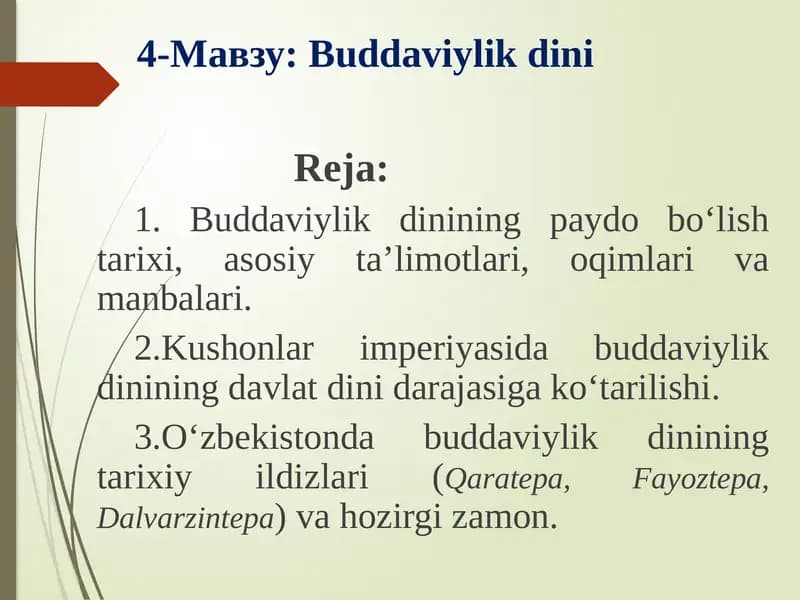 Buddaviylikdininingpaydobo‘lishtarixi