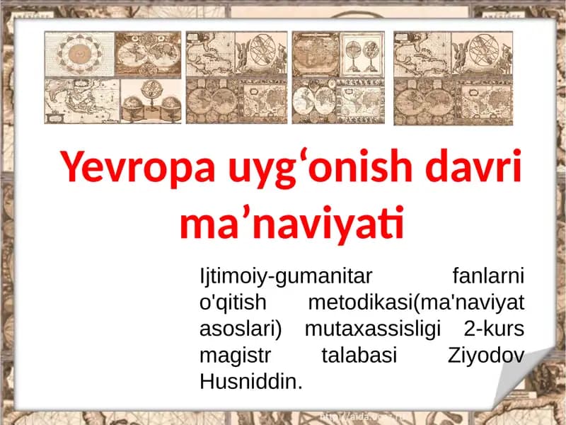 Yevropa uyg‘onish davri ma’naviyati
