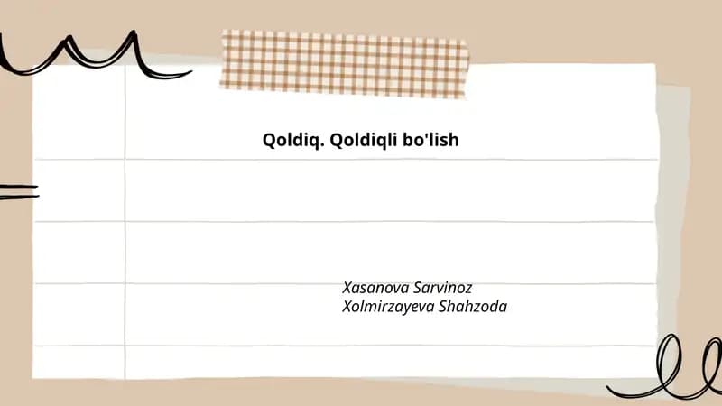 Qoldiq va uning mohiyati