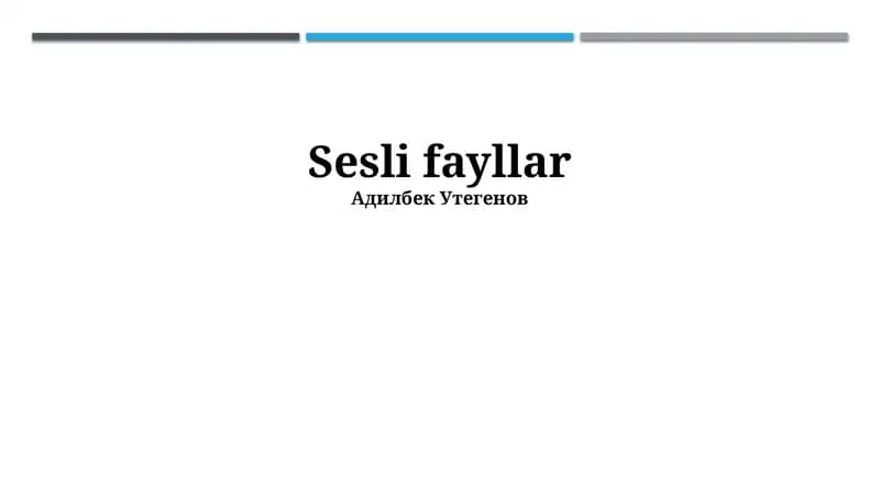 Audi fayllarining tu'rleri