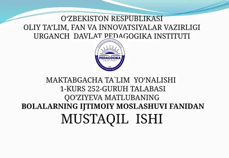 Gendr ijtimoiylashtiruv va uning pedagogik xususiyatlari