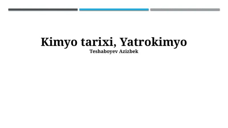 Kimyo tarixi, Yatrokimyo
