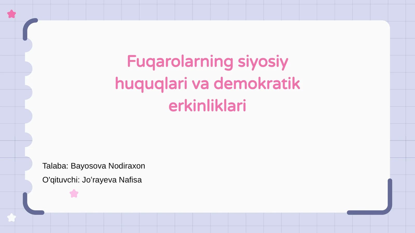 Fuqarolarning siyosiy huquqlari va demokratik erkinliklari