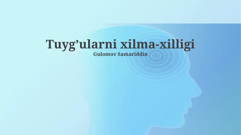 Tuyg’ularni xilma-xilligi