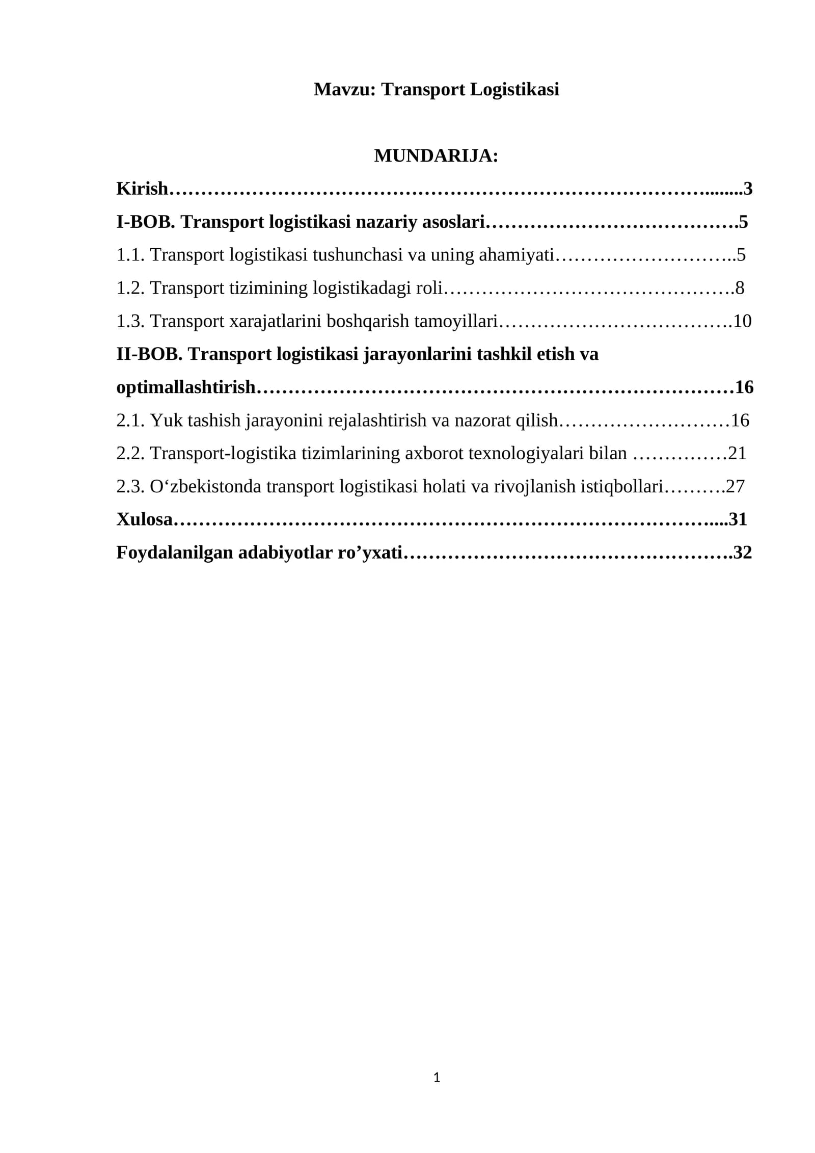 Transport Logistikasi