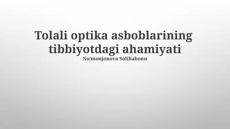 Oftalmologiyada Optik Asboblar