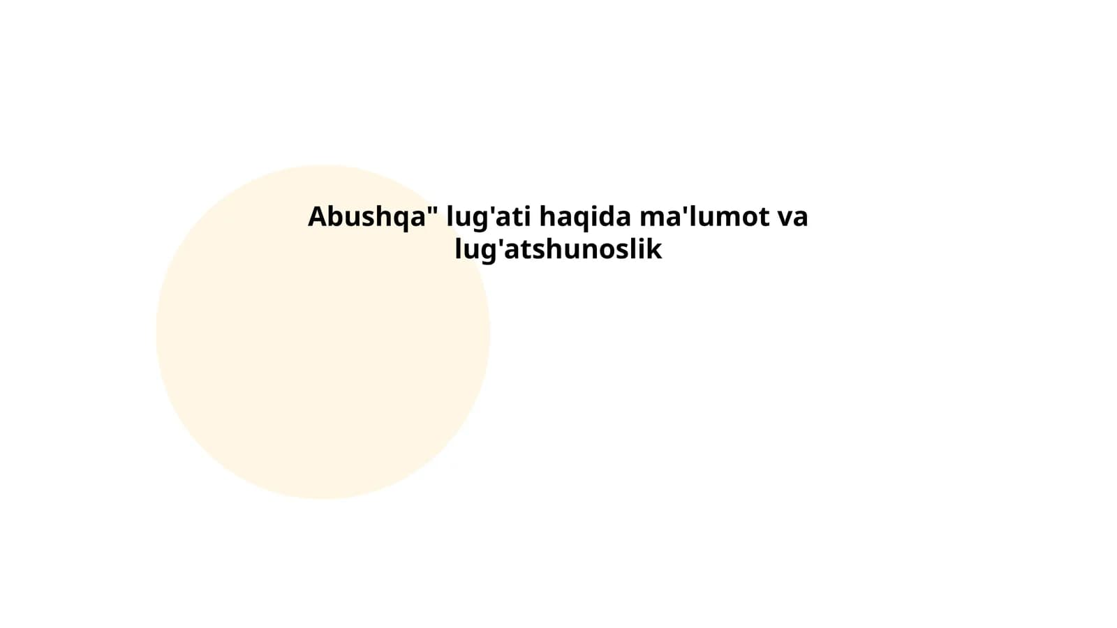 Abushqa lug'ati