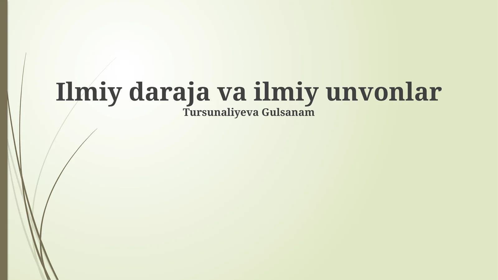 Ilmiy daraja va ilmiy unvonlar