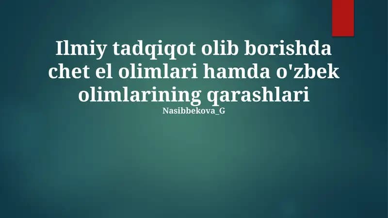Madaniy va Tilga oid Masalalar